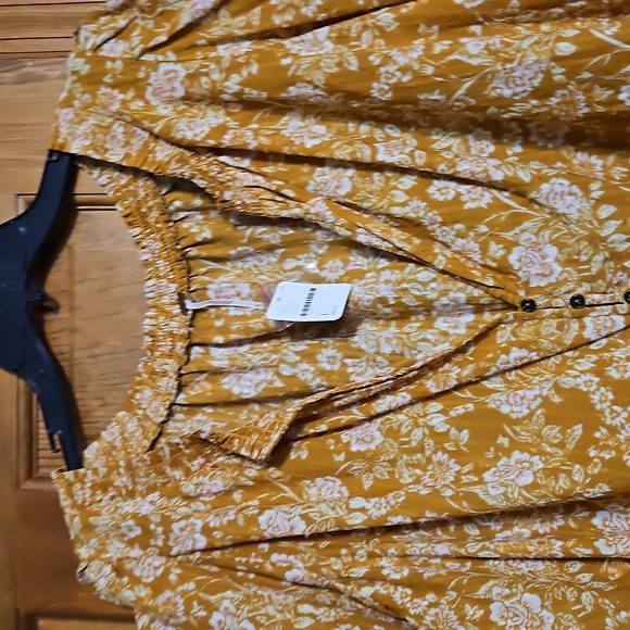 NWT Free People Sweet Escape Ruffle Floral Button Front Blouse - Picture 4 of 10